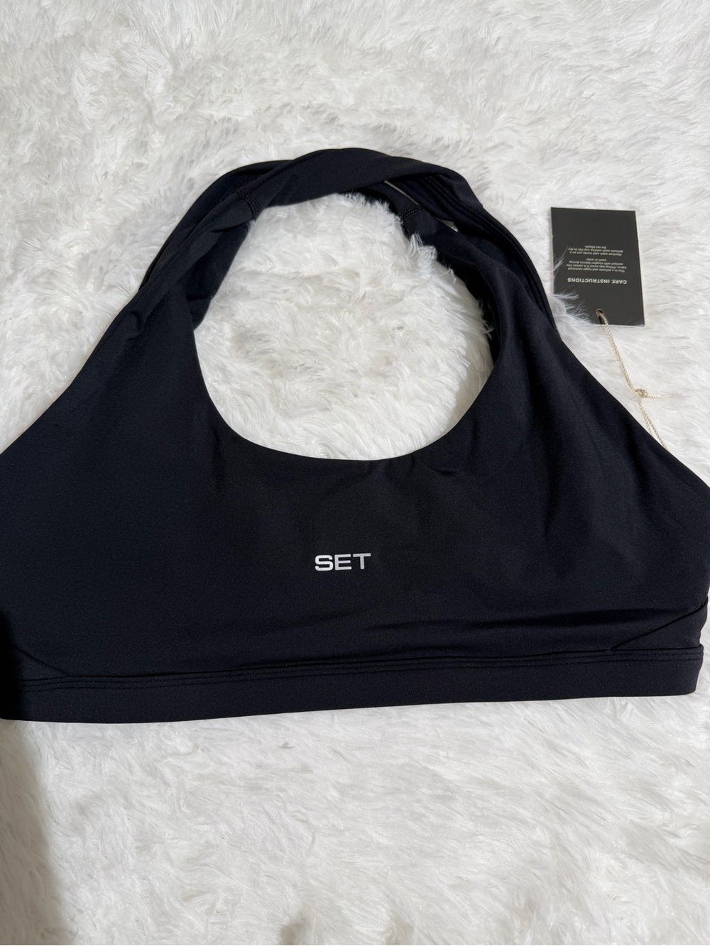 NWT Set Active XL Core Onyx Black Sports Bra Workout Athletic Gym Gear Airluxe